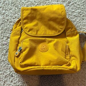 Mustard Yellow Kipling mini Backpack